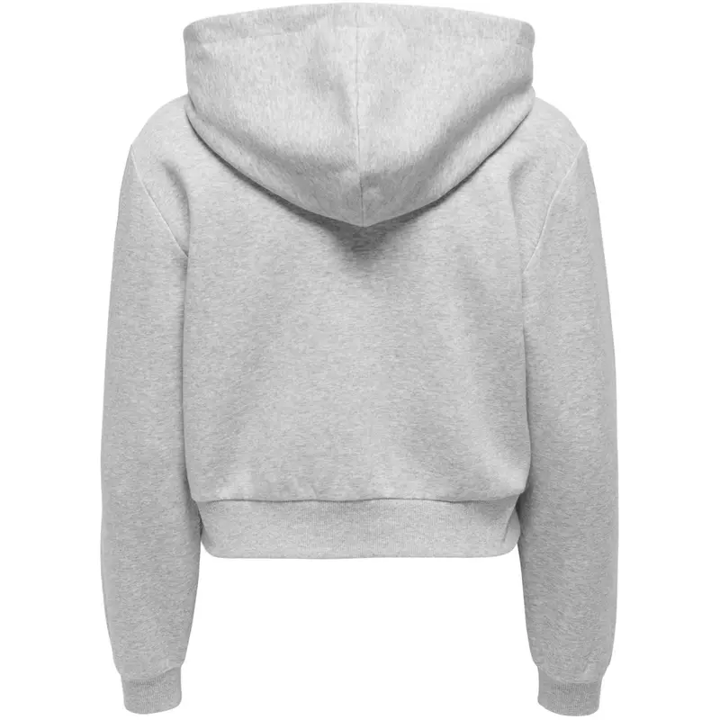 Kids Only Light Grey Melange Kogsweat L/S Hættetrøje Zip Swt 2