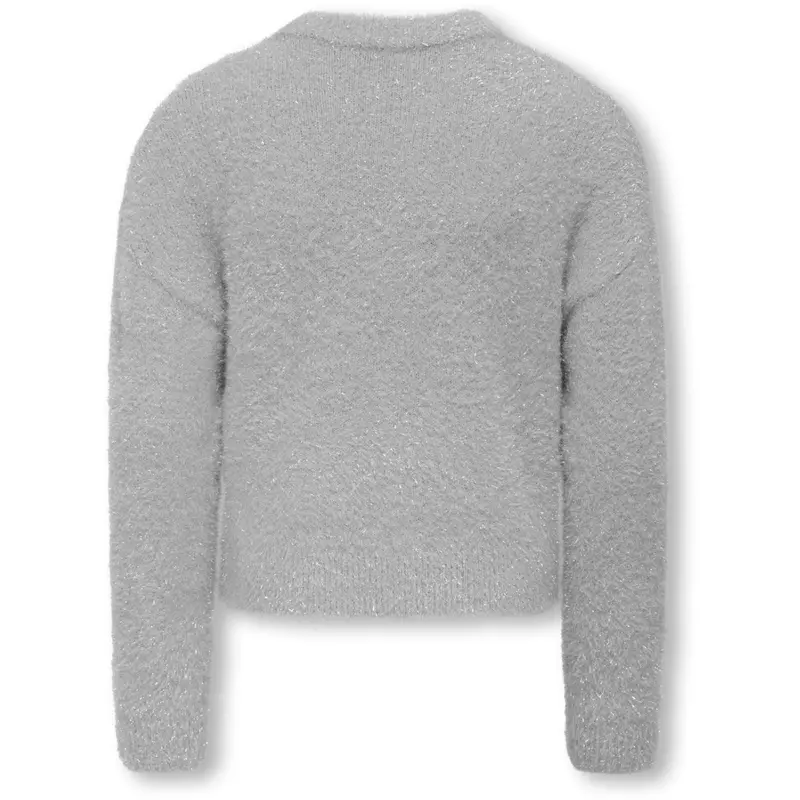 Kids Only Light Grey Melange Silver Glitter Kogpiumo Glitter L/S O-Neck Knt 3