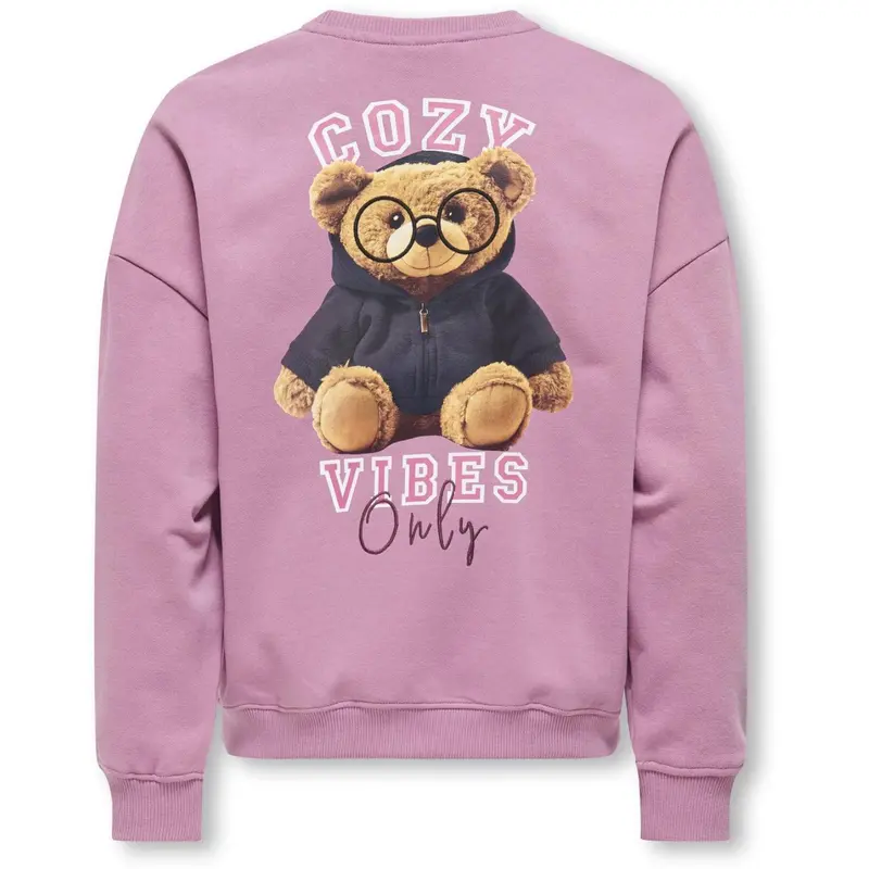 Kids Only Mauve Orchid Cozy Kogbila L/S Ovz Bjørn O-Neck Swt Noos 4