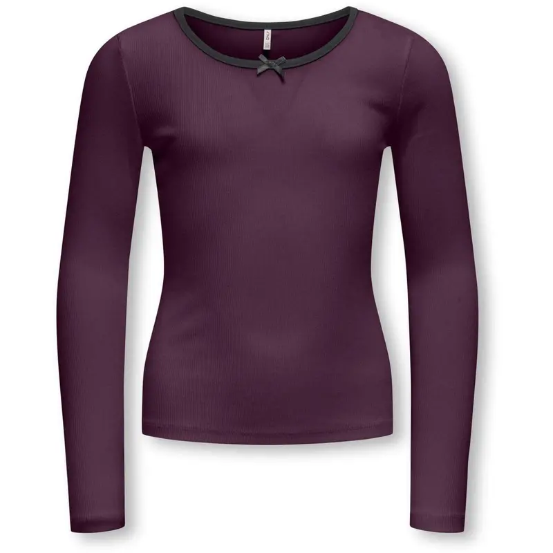 Kids Only Mauve Wine Black Bow Kogsofia L/S Sløjfe Top Jrs 1