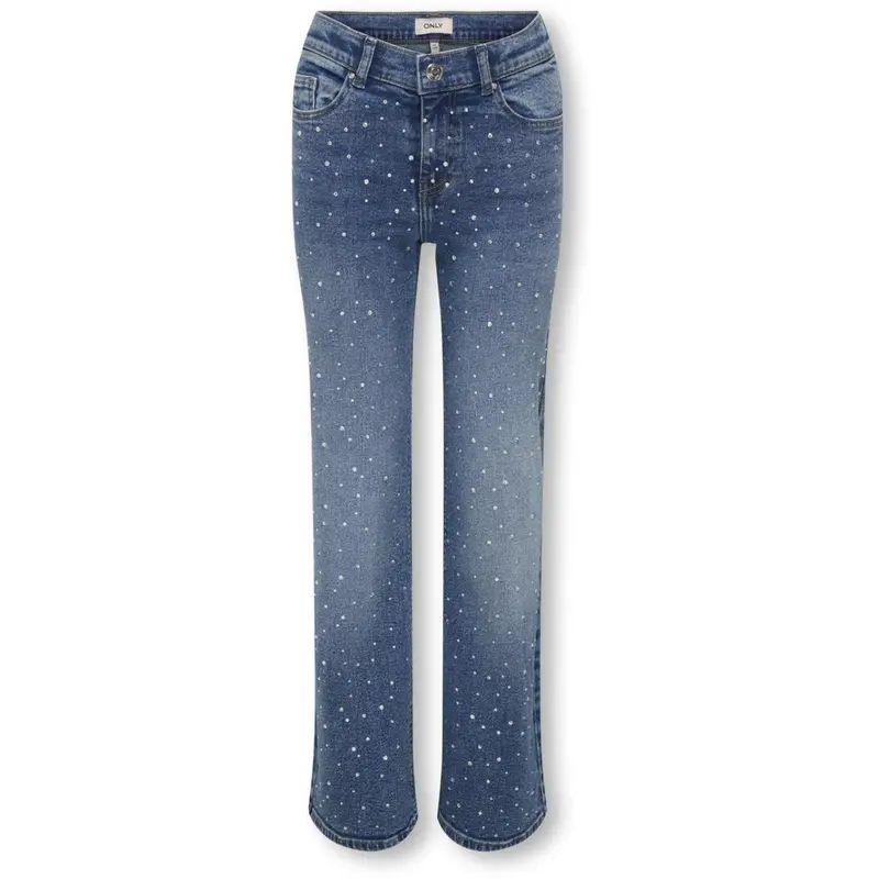 Kids Only Medium Blue Denim Rhinestones Kogjuicy Rhs Wide Leg Dnm Cro557 Noos 1