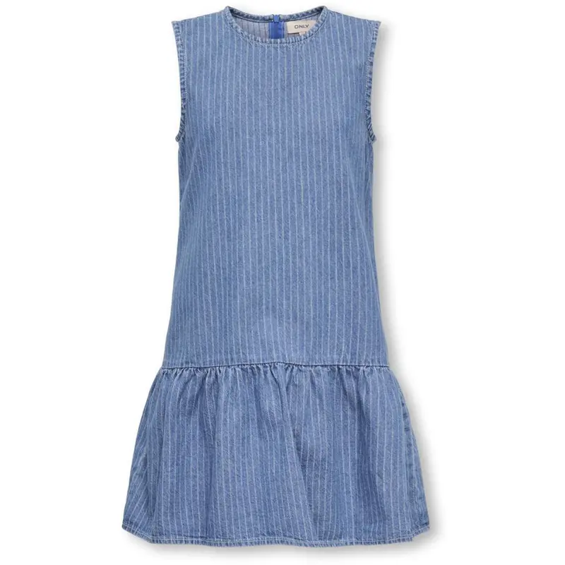 Kids Only Medium Blue Denim Stripes Kogyasmin S/L Kjole Dnm Gua 1