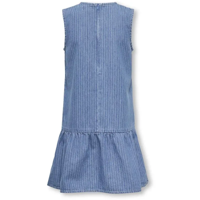 Kids Only Medium Blue Denim Stripes Kogyasmin S/L Kjole Dnm Gua 3