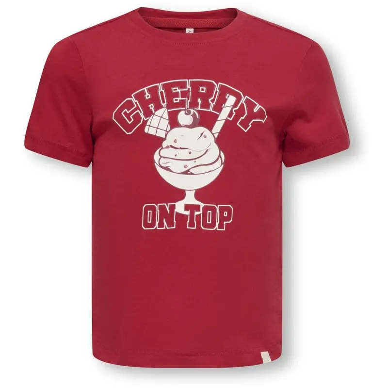 Kids Only Mini Equestrian Red Varsity Kmgcandy Life S/S Reg Printed Tee Jrs 1