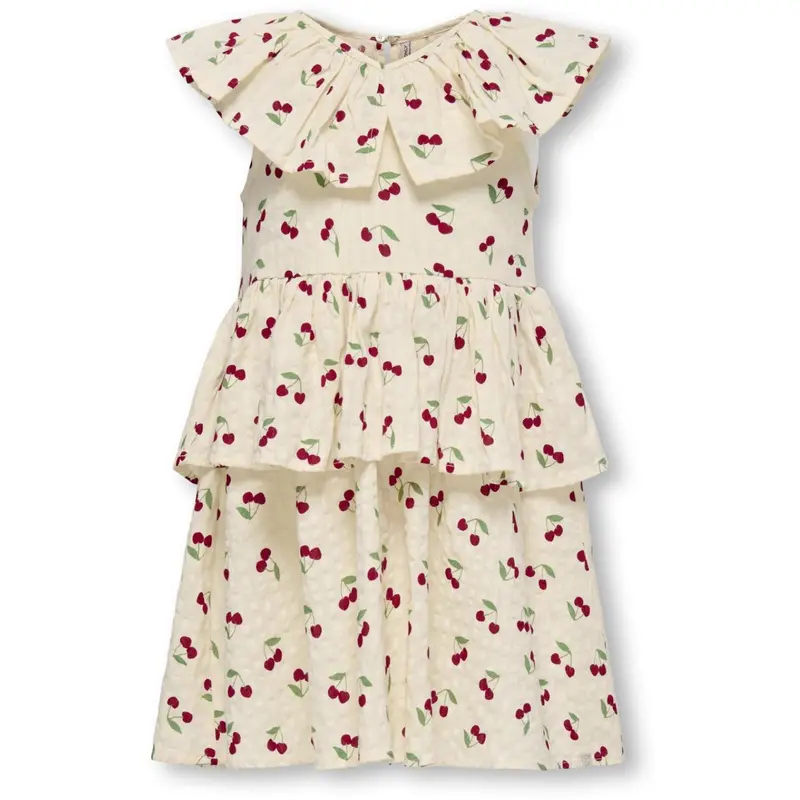 Kids Only Mini Whitecap Gray Cherrie Aop Cerise Layered Kjole Aop 1