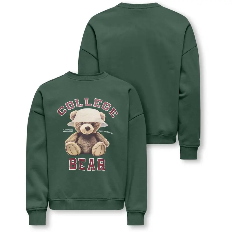 Kids Only Pineneedle Collage Kogbila L/S Ovz Bjørn O-Neck Swt Noos 1