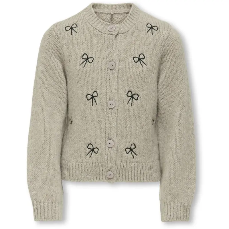Kids Only Pumice Stone Melange Detail Bows/Black Kogcody L/S O-Neck Sløjfe Cardigan Knt 1