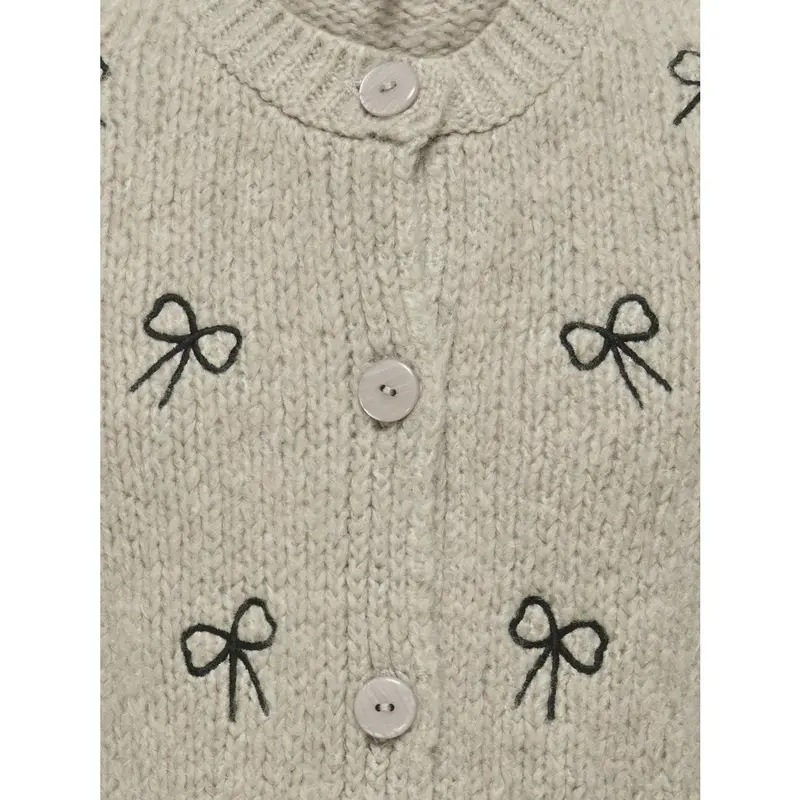 Kids Only Pumice Stone Melange Detail Bows/Black Kogcody L/S O-Neck Sløjfe Cardigan Knt 2