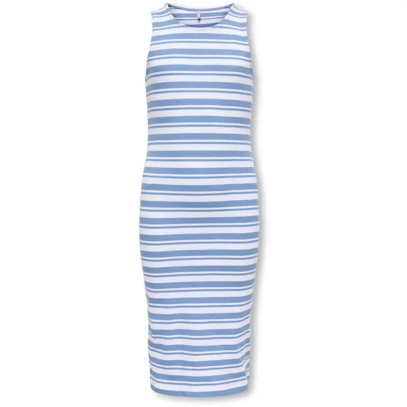 Kids Only Riviera Mix White Stripes Kogbelfast Life Stripe Sl Midi Kjole Jrs 1