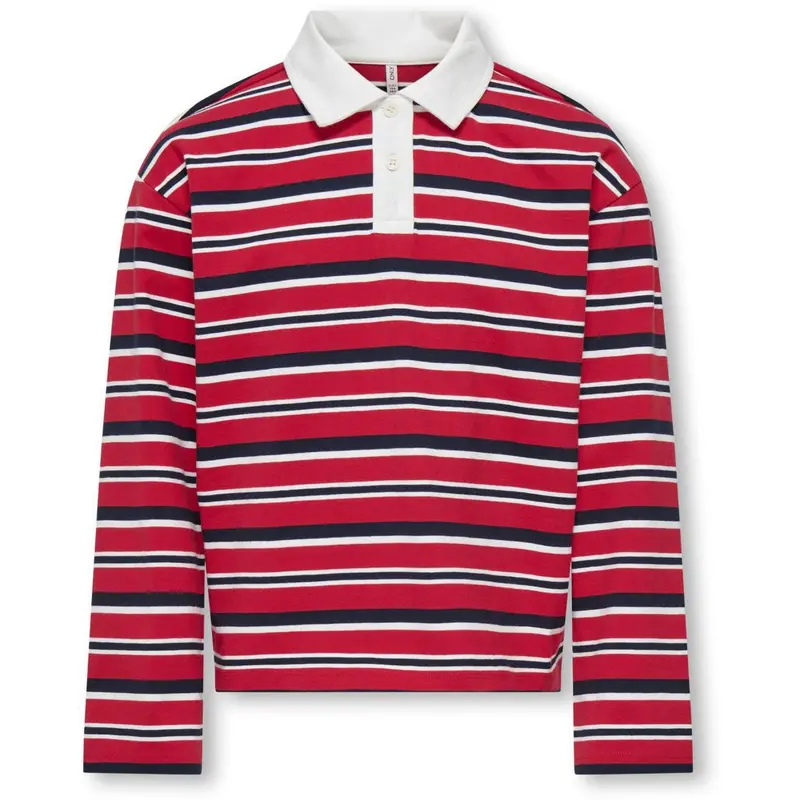 Kids Only Salsa Night Sky/Cloud Dancer Kogruby Life L/S Boxy Polo Skjorte Jrs 1
