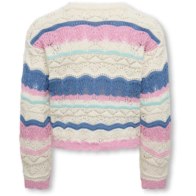 Kids Only Tofu Begonia Pink/Harbor Gray/Riviera Kogdonna Life Ls Pattern Pullover Knt 3