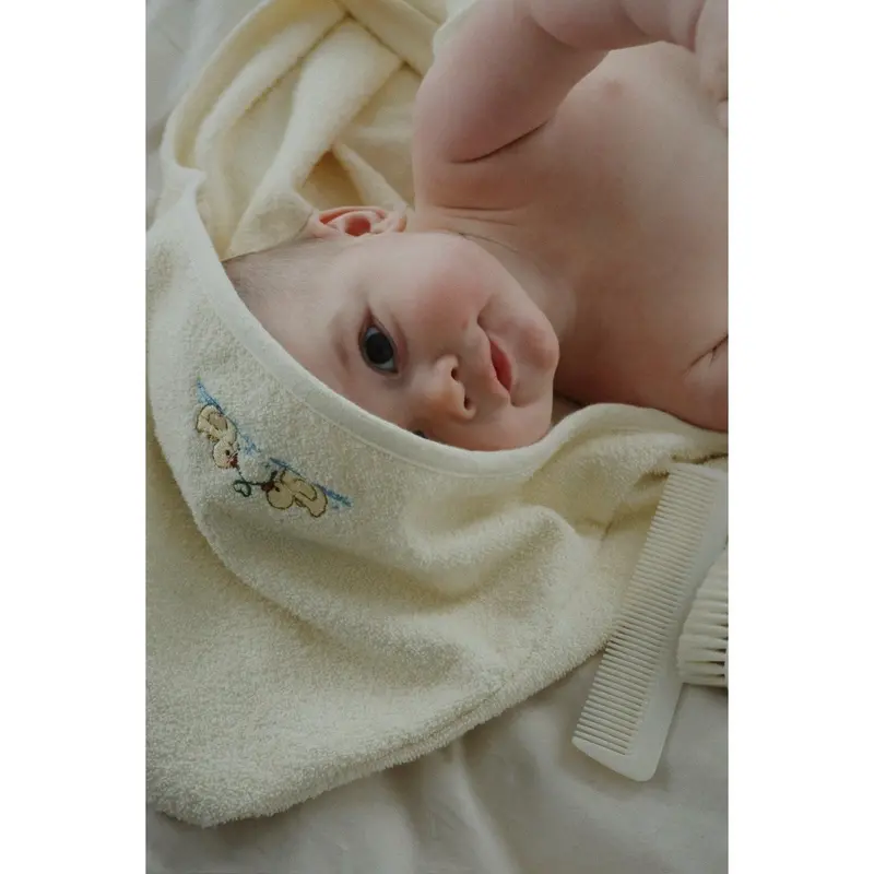 Konges Sløjd Antique White Figo Baby Håndklæde Gots 1