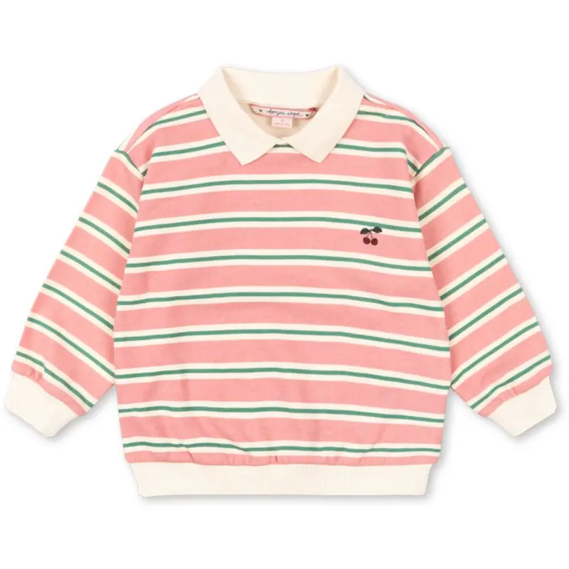 Konges Sløjd Blush Bound Stripe Spotty Ls Polo Gots 1