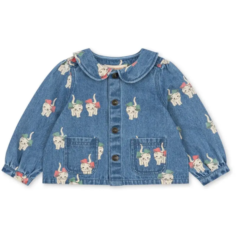 Konges Sløjd Bow Kitty Denim Magot Krave Jakke Gots 1
