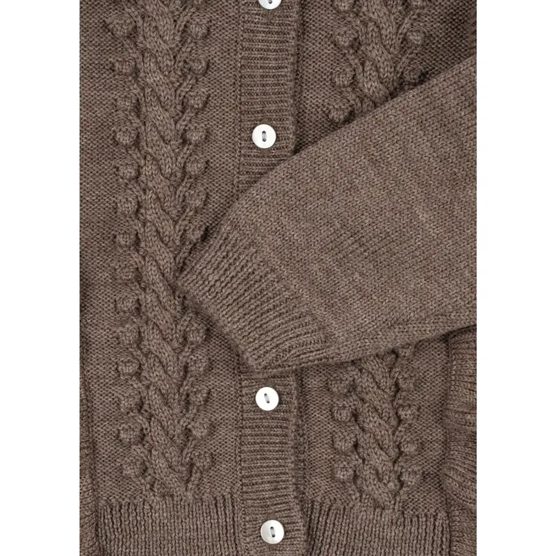Konges Sløjd Bunny Brown Melange Fiol Flæse Cardigan 2