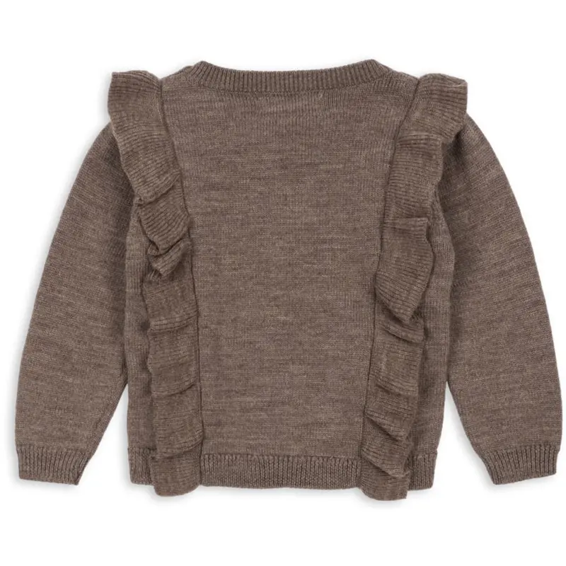 Konges Sløjd Bunny Brown Melange Fiol Flæse Cardigan 4