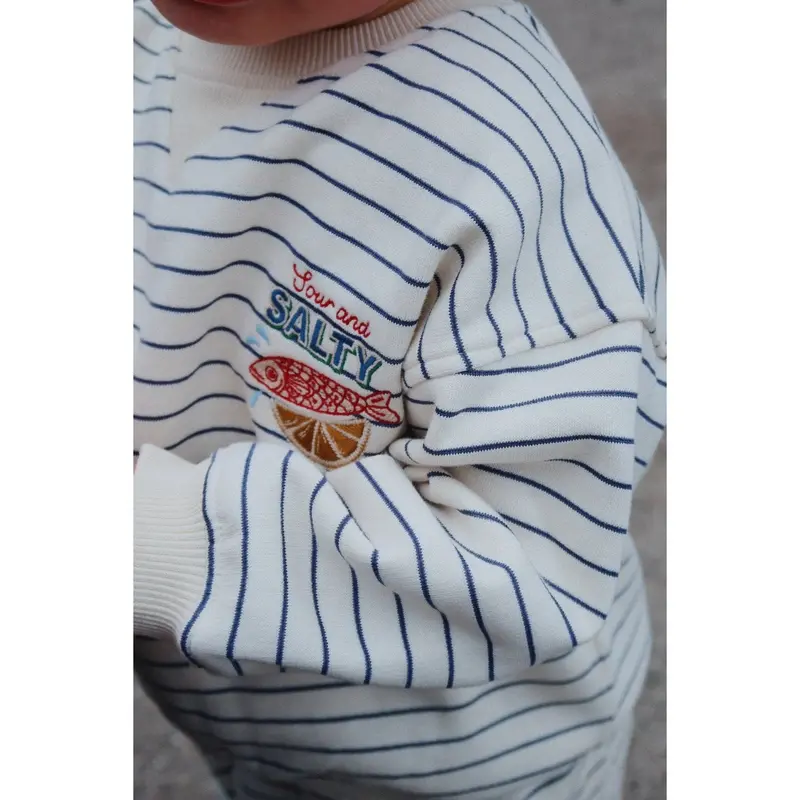 Konges Sløjd Captains Blue/Antique White Amio Sweatshirt Ocs 4