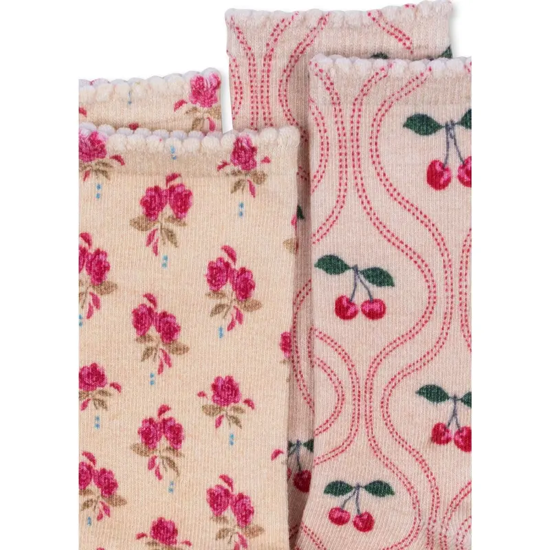 Konges Sløjd Cherry Mix 2 Pak Printed Strømper 2