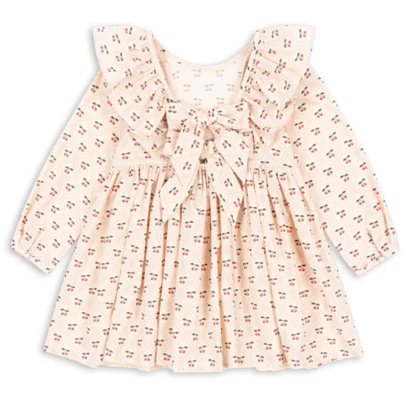 Konges Sløjd Cherry Pink Motif Cianna Ls Sløjfe Kjole Gots 5