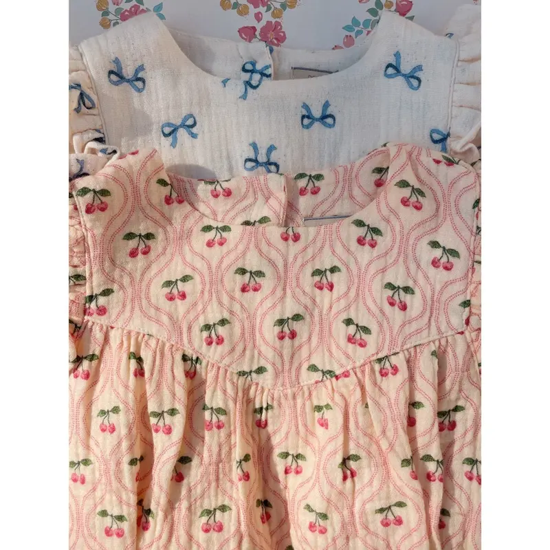 Konges Sløjd Cherry Pink Motif Coco Romper Gots 2