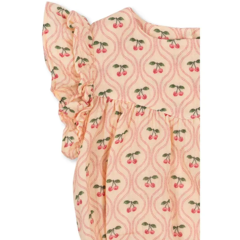 Konges Sløjd Cherry Pink Motif Coco Romper Gots 4