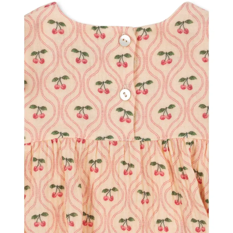 Konges Sløjd Cherry Pink Motif Coco Romper Gots 5