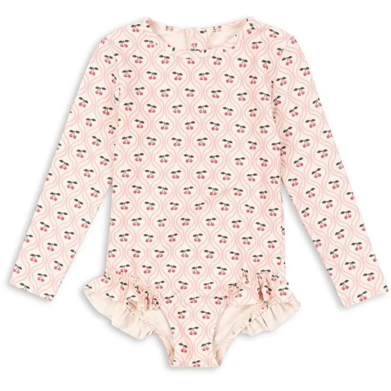 Konges Sløjd Cherry Pink Motif Merle Ls Badedragt Grs 1