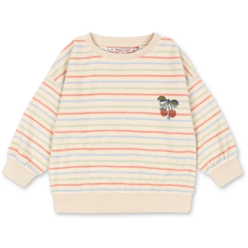 Konges Sløjd Confetti Stripe Itty Rib Sweatshirt Gots 1