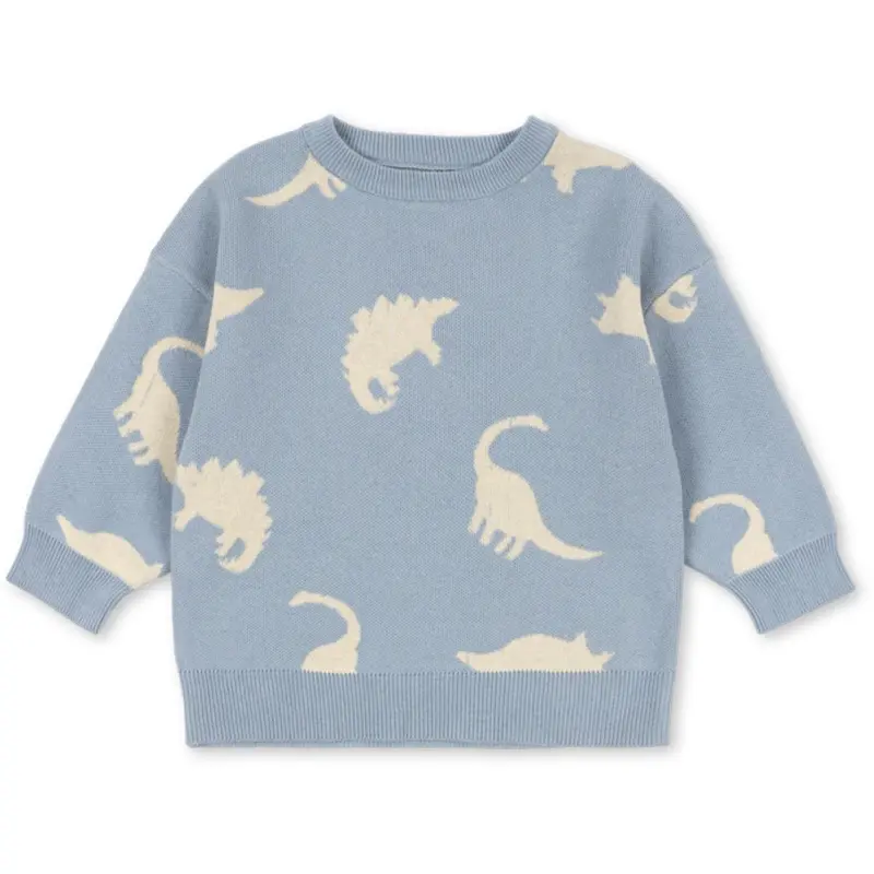 Konges Sløjd Dino Mist Lapis Strik Sweater Gots 1
