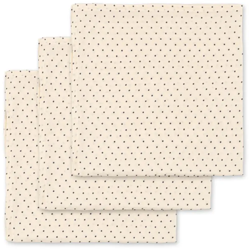 Konges Sløjd Estate Dot 3 Pak Muslin Cloth Gots 1