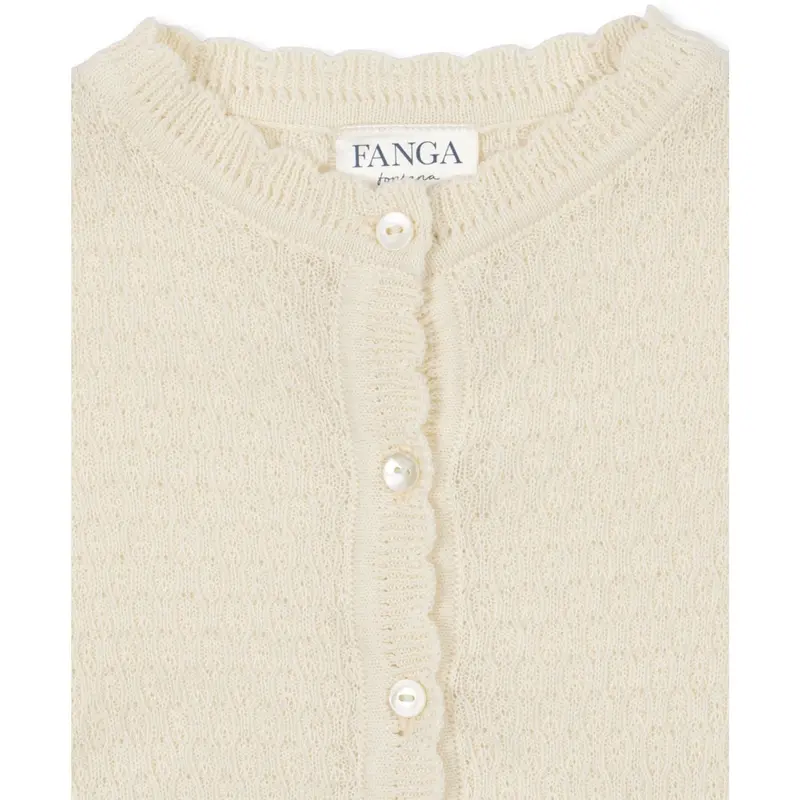 Konges Sløjd Fanga Fontana Antique White Venti Pointelle Cardigan Gots 2