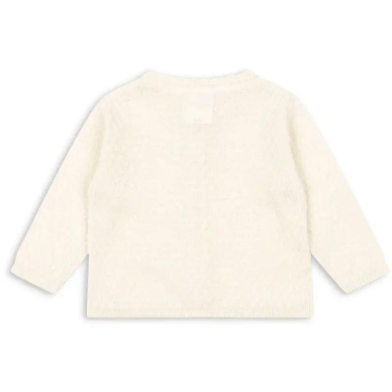 Konges Sløjd Fanga Fontana Antique White Venti Pointelle Cardigan Gots 3
