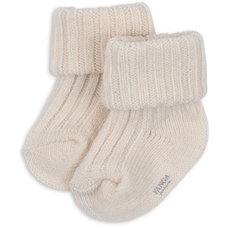 Konges Sløjd Fanga Fontana Off White Melange Lana Heavy Strikket Strømper 2