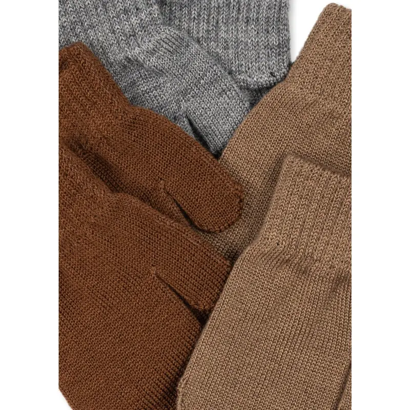 Konges Sløjd Grey Melange/Beige/Brown 3 Pak Filla Vanter 2