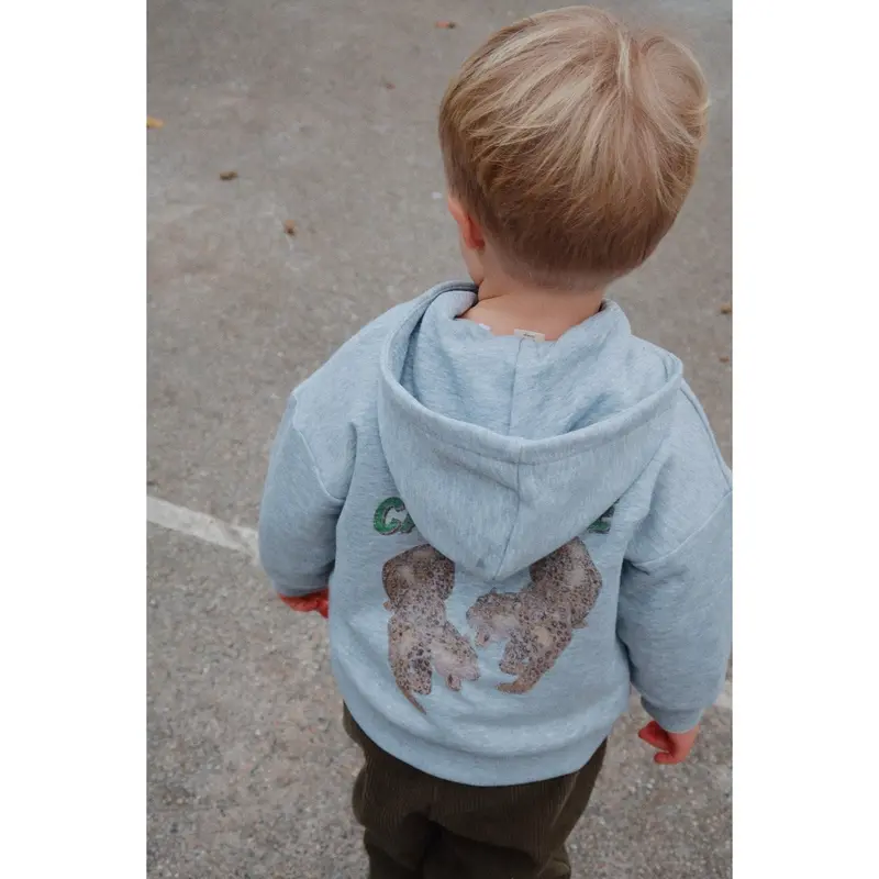 Konges Sløjd Grey Melange Lou Sweat Zip Hætte Ocs 2