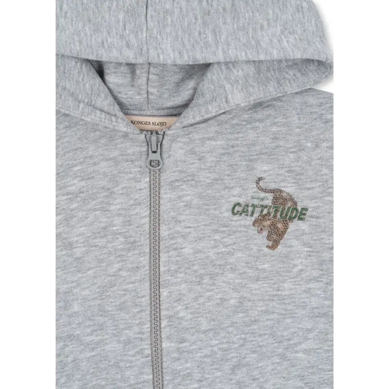 Konges Sløjd Grey Melange Lou Sweat Zip Hætte Ocs 4