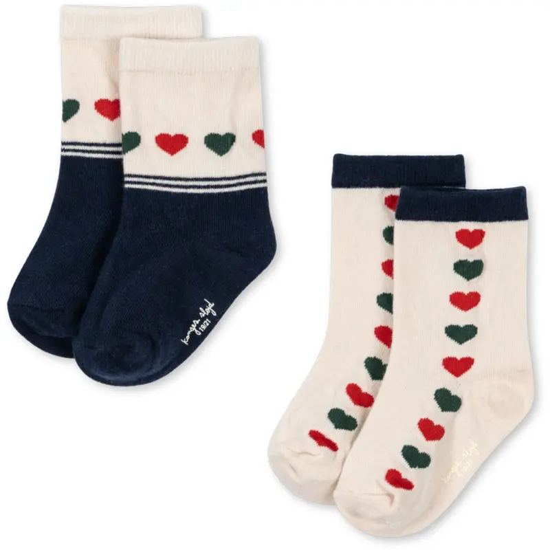 Konges Sløjd Heart Mix 2 Pak Jaquard Strømper 1