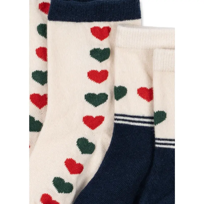 Konges Sløjd Heart Mix 2 Pak Jaquard Strømper 2
