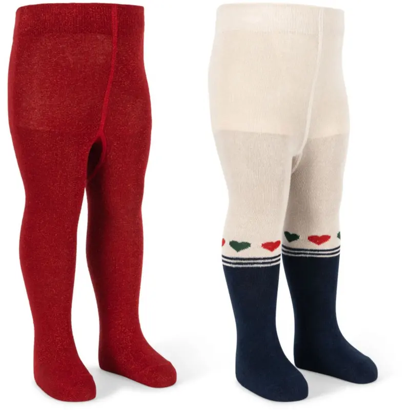 Konges Sløjd Heart Mix 2 Pak Lurex Strømpebukser 5