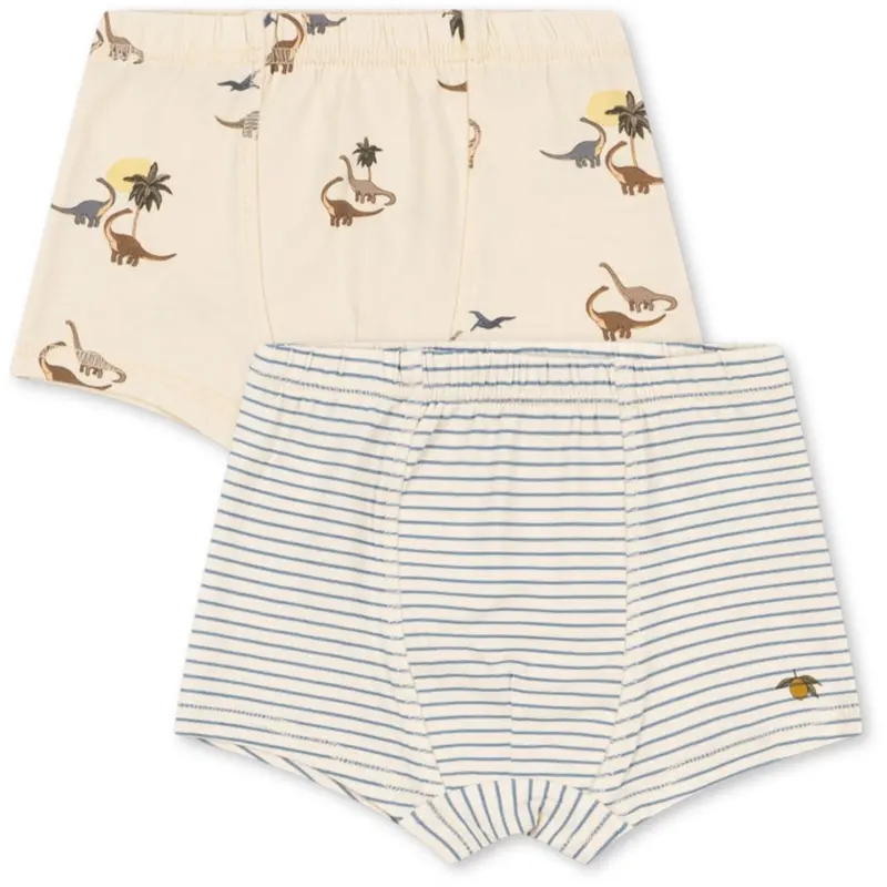 Konges Sløjd Kubi/Stripe Bluie Basic 2 Pak Boy Underbukser Gots 1