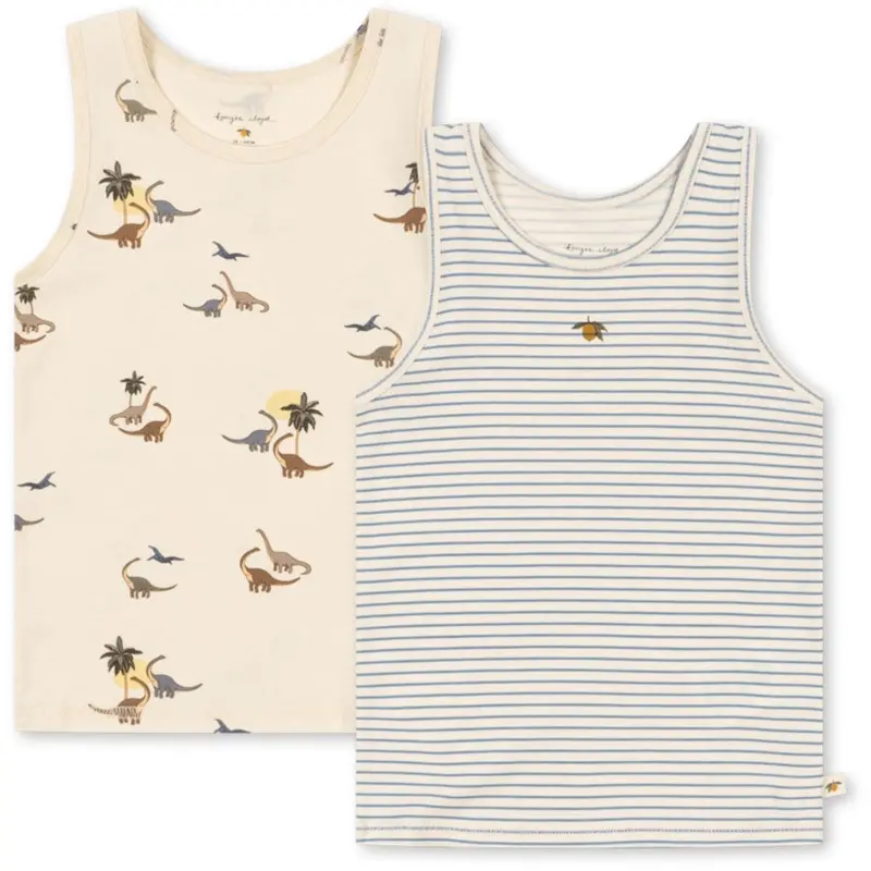 Konges Sløjd Kubi/Stripe Bluie Basic 2 Pak Tanktop Gots 1
