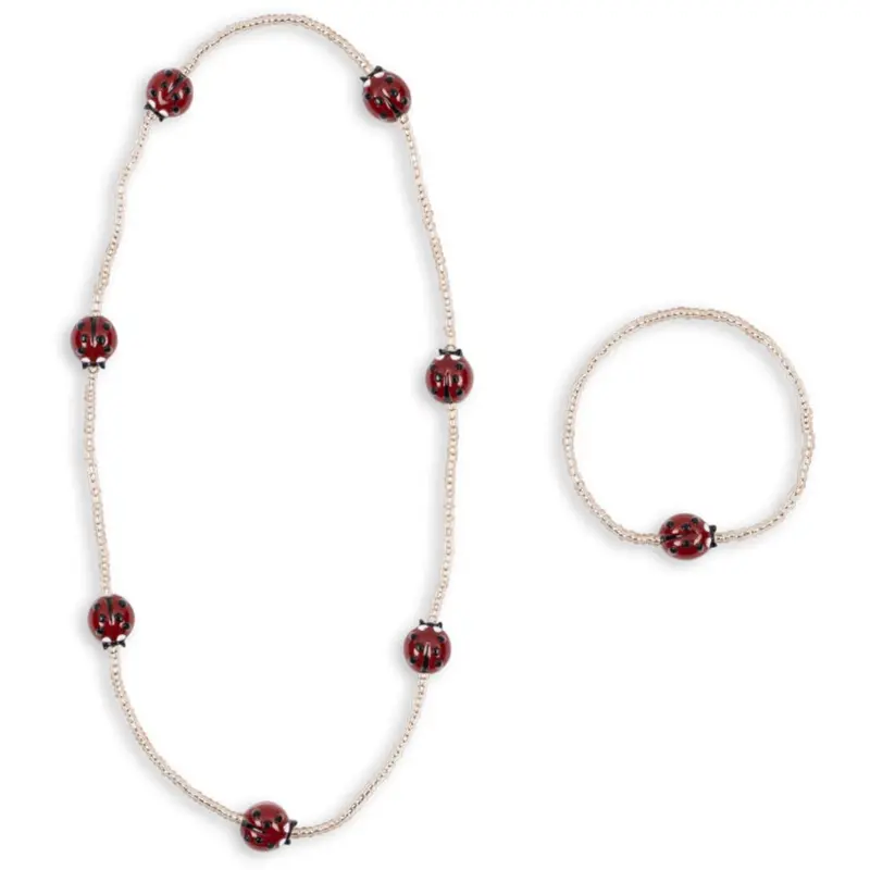 Konges Sløjd Ladybug Ladybug Necklace & Bracelet Sæt 1