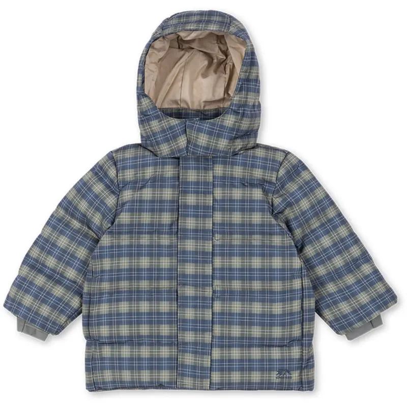 Konges Sløjd Laurel Blue Check Magnum Down Jakke Print Grs 1