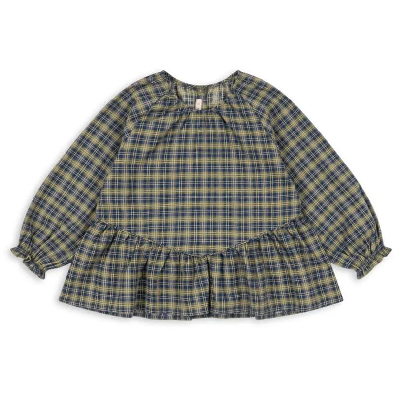 Konges Sløjd Laurel Blue Check Terre Bluse Gots 1