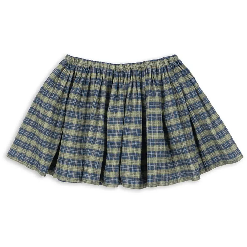 Konges Sløjd Laurel Blue Check Terre Nederdel Gots 1