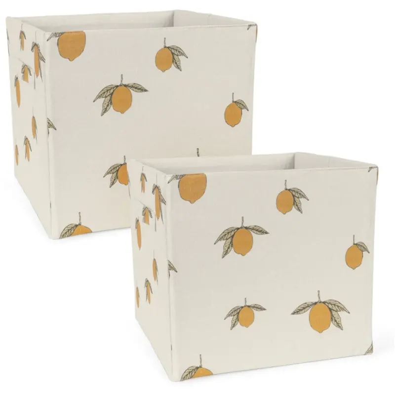 Konges Sløjd Lemon Stof Opbevaring Baskets 2 Pcs 1