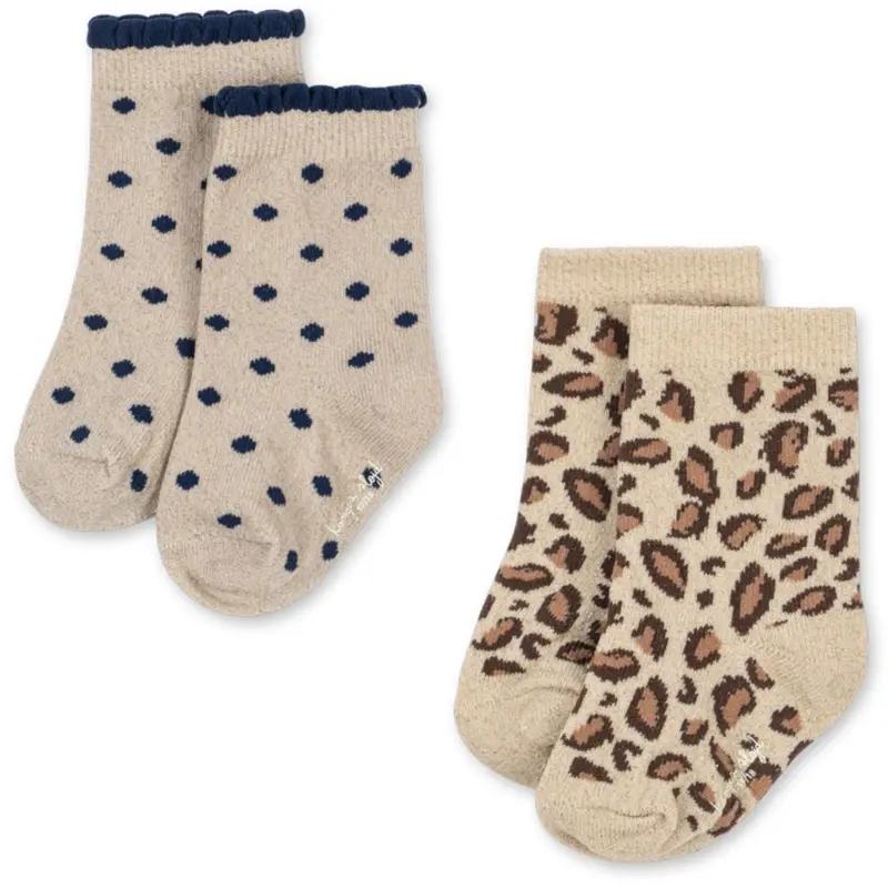 Konges Sløjd Leo/Dot 2 Pak Leo Og Dot Glitter Jacquard Strømper 1