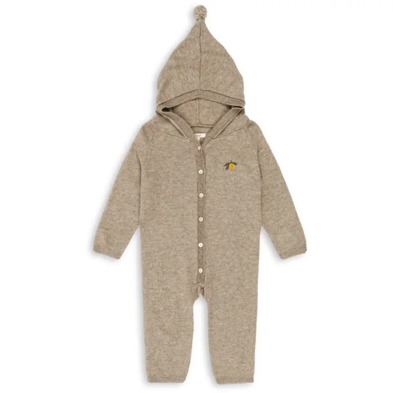 Konges Sløjd Light Brown Mattou Strik Onesie 1
