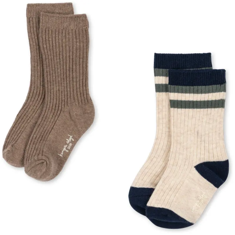 Konges Sløjd Navy Stripe 2 Pak Rib Strømper 1