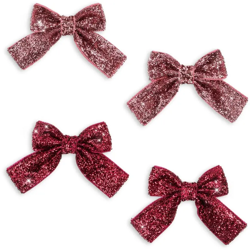 Konges Sløjd Pink Mix 4 Pak Glitter Sløjfe Hair Clips 1
